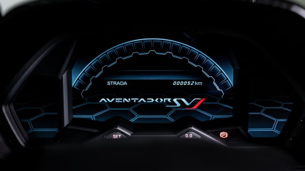 Hilden,Germany - March.01.2021 Lamborghini Aventador SVJ Roadster dashboard
