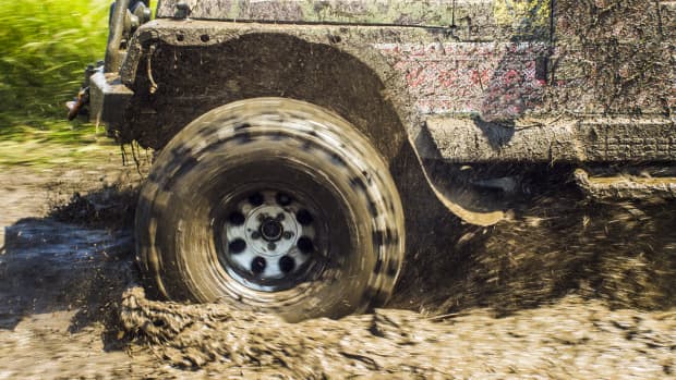 Monster truck in mud.