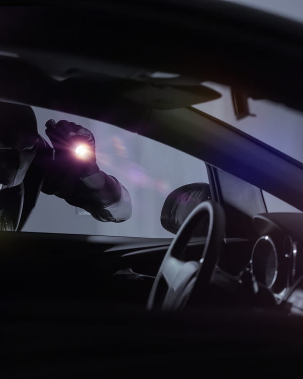 Car thief at night.