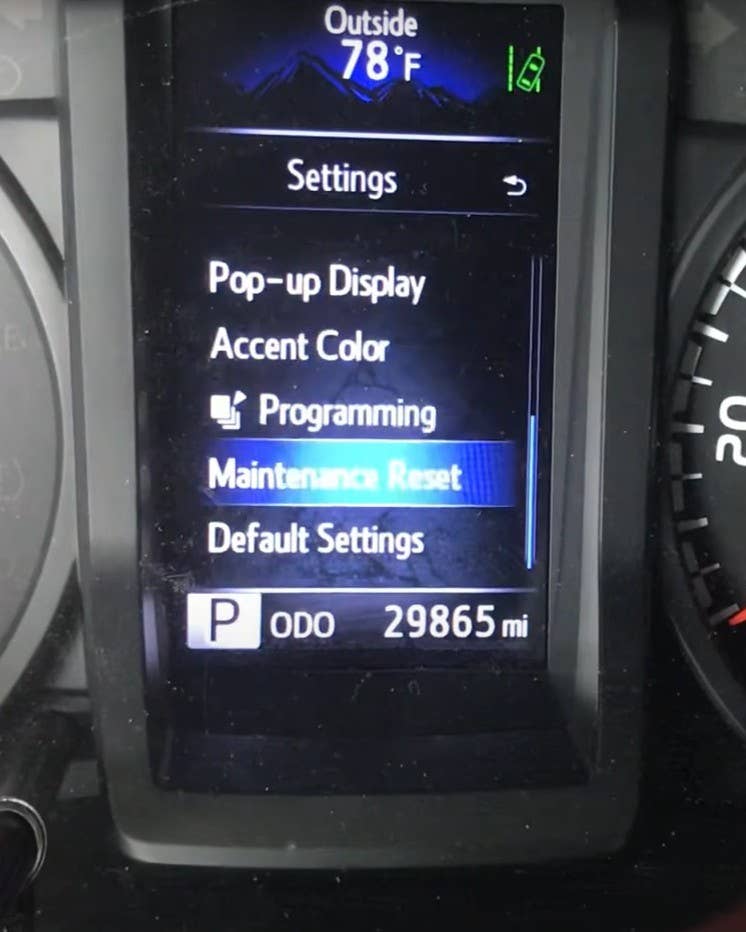 2018 TACOMA MAINTENANCE RESET visual data 3
